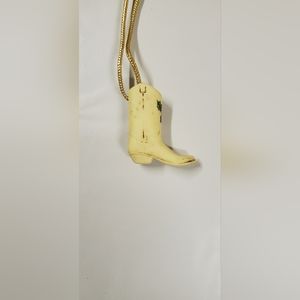 Vintage Ceramic Boot Ornament With Holly.